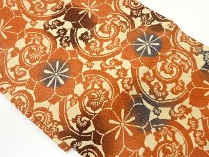 縮緬地型染花唐草模様名古屋帯